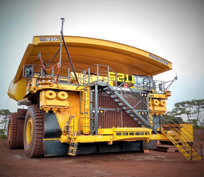 Large yellow dump truck